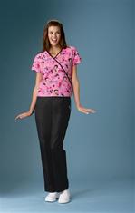 Sponge Bob Hearts & Bubbles Mini Mock Wrap Top Scrubs